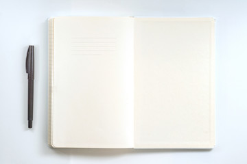 Top view collection of notebook front
