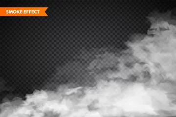 Fototapeten  Realistic fog, mist effect. Smoke isolated on transparent background. Vector vapor in air, steam flow. Clouds. © 32 pixels