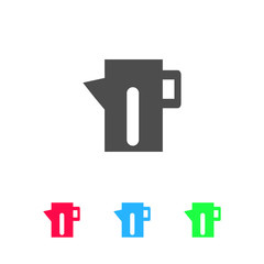 Teapot kettle icon flat.