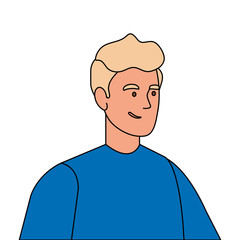 young man with blonde hair vector illustration design