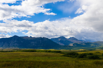 landscape with mountains and clouds