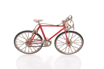 Naklejka na ściany i meble Red Bicycle isolated on white