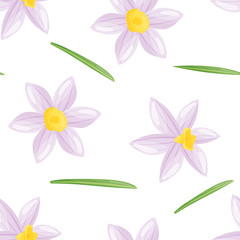 Seamless background with flowers. Endless pattern. Spring design. Great for paper, card, wallpaper, banner, fabric, interior. Vector illustration.