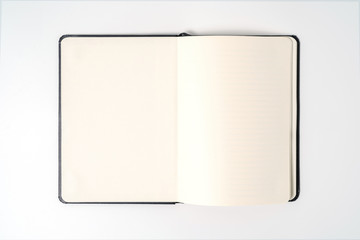 black notebook on white background with clipping path