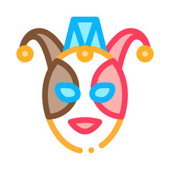 Festival Mask Icon Vector. Outline Festival Mask Sign. Isolated Contour Symbol Illustration