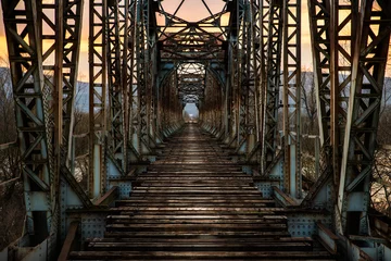 Foto auf Acrylglas Alte Eisenbahnbrücke © Baronb