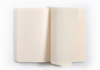 white notebook on white background with clipping path