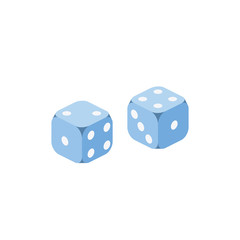 Two dice. Vector 3d isometric, color web icon, new flat style. Creative illustration design, graphic idea for infographics.