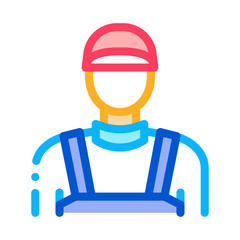 Plumber Worker Icon Vector. Outline Plumber Worker Sign. Isolated Contour Symbol Illustration