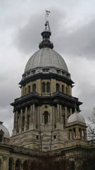 Fototapeta na wymiar Illinois state capitol building facade day view in Springfield