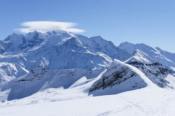 Paysage enneige du mont blanc