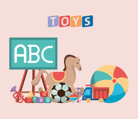 set toys baby isolated icons