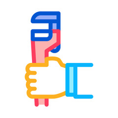 Adjustable Wrench Icon Vector. Outline Adjustable Wrench Sign. Isolated Contour Symbol Illustration