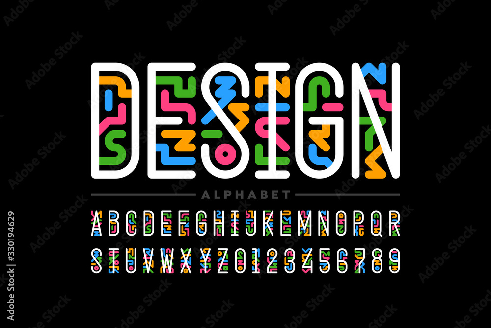 Poster art style linear font design