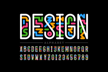 Art style linear font design © piai