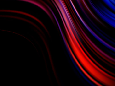 Colorful abstract waves on black background Vector eps10 © lesikvit