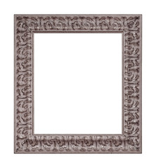 Silver frame for paintings, mirrors or photo isolated on white background