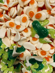 lots of delicious sweet candies to eat like a background