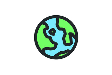 Earth icon vector, web icon