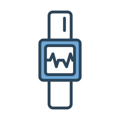 smartwatch with cardiology app half line and color style