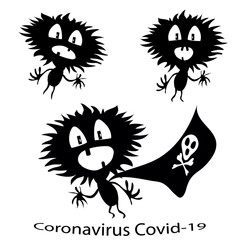 illustration of coronavirus Covid-19. Vector common human virus or bacteria close up isolated on white background.