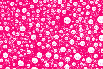 White bubbles texture. Sparkling fizzy water background. Round shapes pattern. Pink air bubble foam backdrop for graphic design.