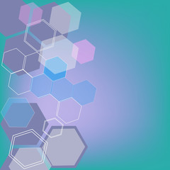 Abstract technology business background, hexagon shapes, chemistry or microbiology concept.