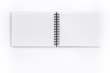 black notebook on white background with clipping path