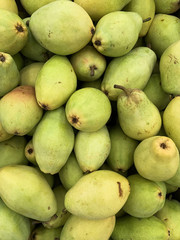 lots of ripe delicious sweet pears to eat like a background