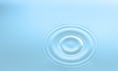 Water circle ripple, light blue water, close up