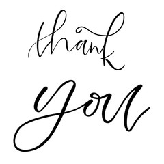 Obraz premium Thank you lettering hand typography text