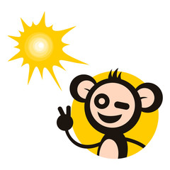 Creative design of funny monkey draw