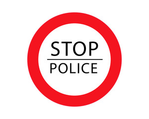 Stop police Information and Warning Road traffic street sign, vector illustration collection isolated on white background for learning, education, driving courses, sticker, icon.