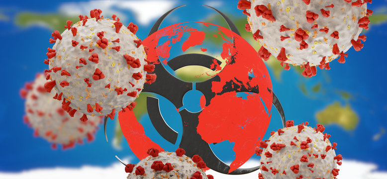 virus cell symbolic image 3d-illustration. elements of this image furnished by NASA