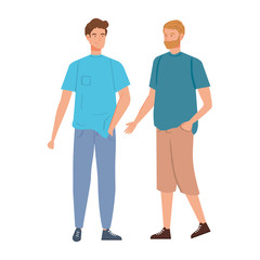 group of young men avatar characters vector illustration design