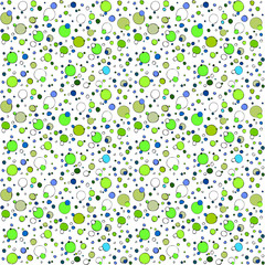 Fototapeta na wymiar Bubbles seamless pattern in green colors, bright and simple illustration designed for home textile, blankets, underwear, kids clothes, children room wallpaper and any cover design