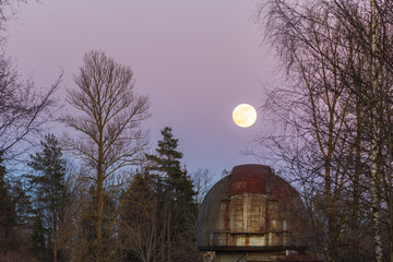 telescope in the Observatory space exploration full moon