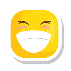 funny square emoticon smiling isolated icon vector illustration design