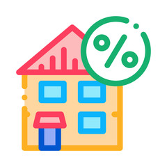 House Tax Percent Icon Vector. Outline House Tax Percent Sign. Isolated Contour Symbol Illustration