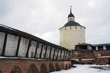 Wall and tower in Kirillo-Belozersky Monastery, Russia