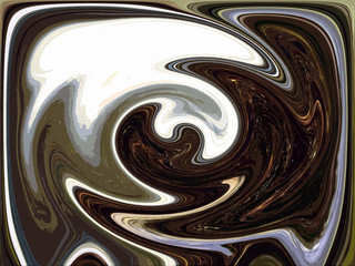 Abstract contrast round spinning rendered oil paint