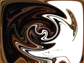 Abstract contrast round spinning rendered oil paint