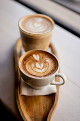 coffee latte on ground close up
