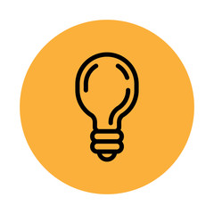 Lightbulb icon, symbol of idea. Vector pictogram.