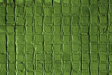 texture of small stone tiles in green .