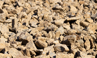 a mound of beige stones..