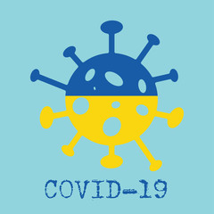 Covid-19. Coronavirus 2019-nCoV vector design. Wuhan virus in Ukraine. Web banner concept