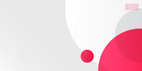 Red flat shape and white fluid blob, grey liquid stain and red geometric form. Set of isolated abstract white spot with gradient or dynamic color. Background for card or template design for flyer.