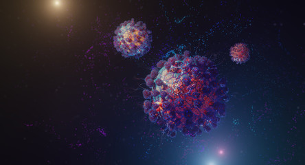Obraz na płótnie Canvas Macro model of Novel Coronavirus 2019-nCoV