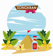 songkran celebration party with water bottle